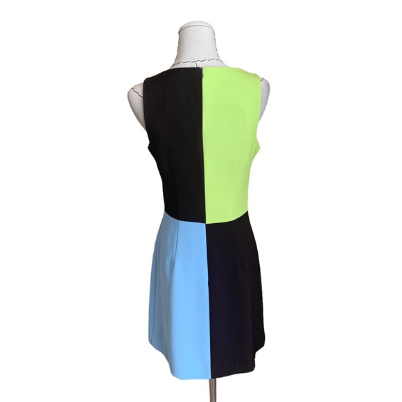 90s Sue Wong Color Block Mini Dress 60s Mod Gogo XS S - Picture 4 of 10